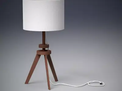 Lauters Lamp walnut Low-poly 3D model