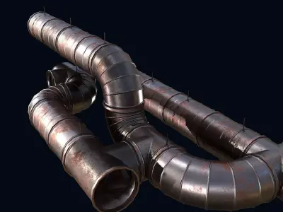 Airduct Rust Pipe Low-poly 3D model