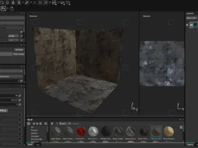 Dirty Tiles Material 3D model