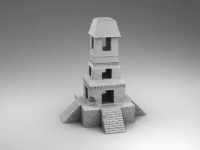 Stone tower of Maya 3D print model