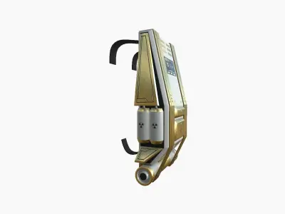SciFi Backpack F04 White Gold - Fashion Character Design Low-poly 3D model