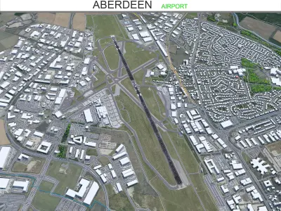 Aberdeen Airport 10km Low-poly 3D model