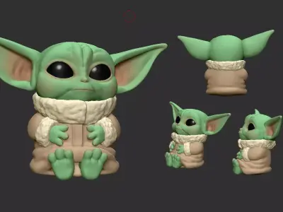 Adorable Baby Yoda - The Mandalorian 3D model