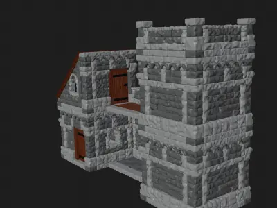 fantasy defence walls and entrance miniature 28mm tabletop games 3D print model