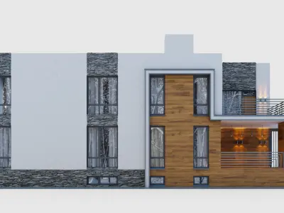 Cottage on three levels with a garage in the basement 3D model