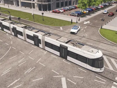 Leipzig XL Tram - Generic Low-poly 3D model