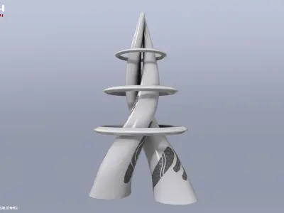 Scifi building Low-poly 3D model