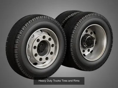 Trucks Tires and rims 4 in 1 3D Model Pack