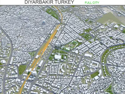 Diyarbakir Turkey 25km Low-poly 3D model