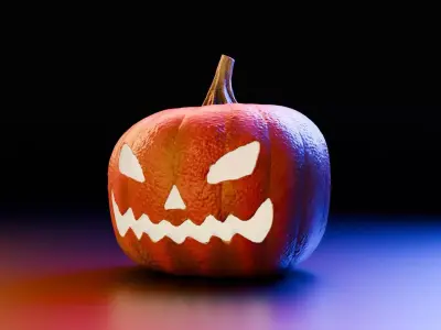 Halloween Pumpkin Low-poly 3D model 9