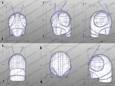 Kamen Rider  Black RX helmet paper papekura Low-poly 3D model