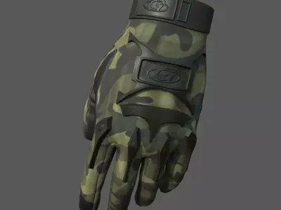 Gloves Scifi military combat 3d model low poly model  Low-poly 3D model