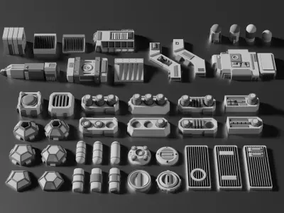 ULTIMATE Sci-Fi Greebles Pack 3D model