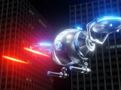 Sci-Fi Security Drone - Blender 3D model