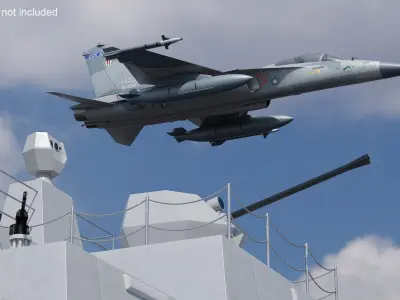  Military Fighting Jet AIDC F-CK-1 Ching-Kuo Rigged for Maya 