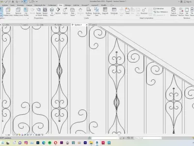 Classic Railing Revit Family type 004 3D model
