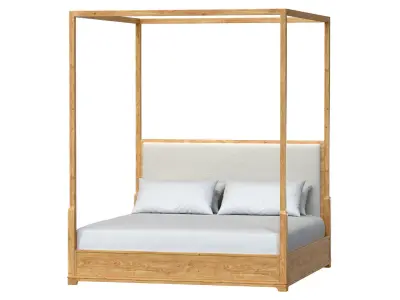 Genevieve Fabric Canopy Bed 3D model