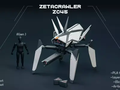 Zettacrawler robot scifi 3D print model