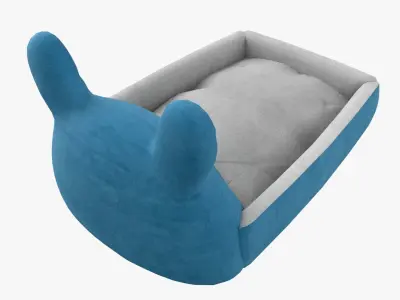 Ghibli Style Kid Bed Child Bed Baby Bed Light Blue 3D model