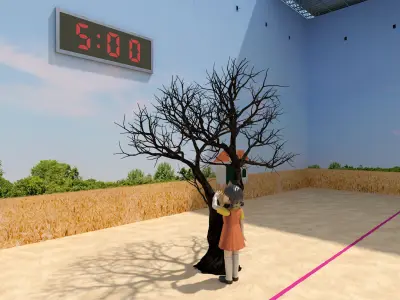 Squid Game 123 doll game scene 3D model