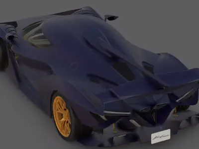 2018 Apollo Intensa Emozione Carbon Purple 3D Model  Hypercar Low-poly 3D model