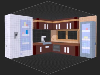 Voxel Kitchen 3D model