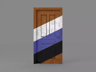 Door Wood PBR Low Poly Low-poly 3D model