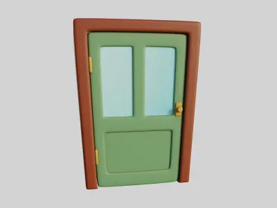 Cartoon Doors Collection 3 Low-poly 3D model