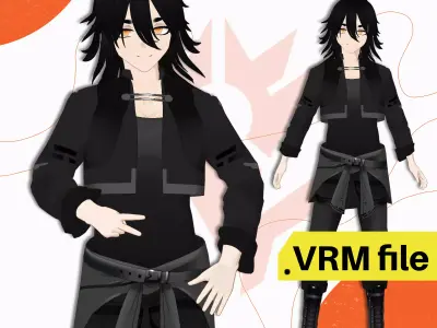 VRM SCI FI URBAN GOTH DARK MALE FIGHTER TECH 3D model