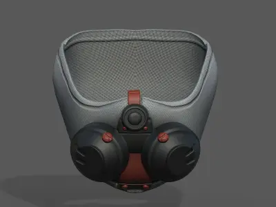 Gas mask respirator scifi futuristic  Low-poly 3D model