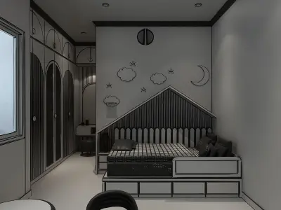 KIDS BEDROOM Low-poly 3D model purchase