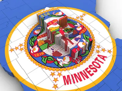 Minnesota Political Map 3D model