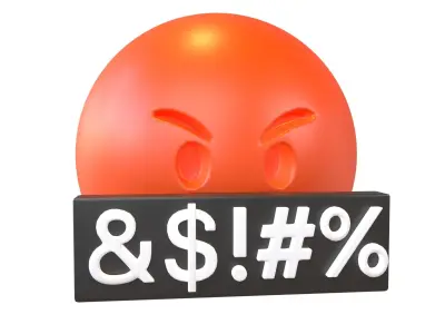 Angry Face with Symbols on Mouth Pack Vol 1 Low-poly 3D model