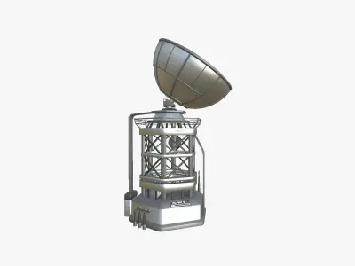 SciFi Antenna Tower A08 Metallic - Sci Fi Exterior Design Low-poly 3D model