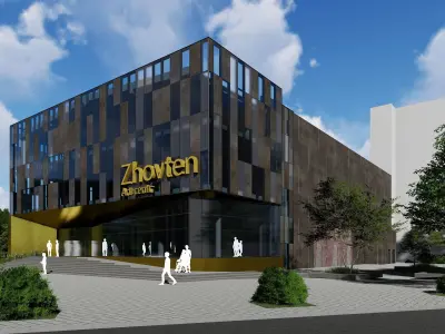 3D model of the cinema building reconstruction 6 versions 3D model