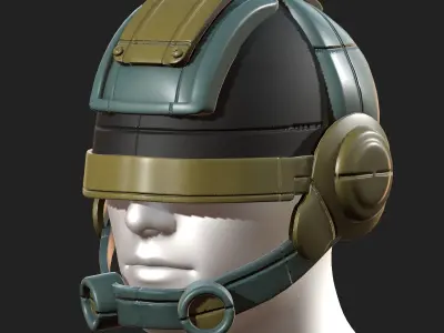 Helmet scifi fantasy pilot military futuristic  Low-poly 3D model