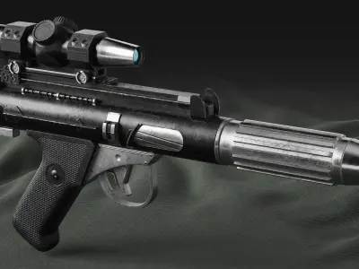 DH-18 Sci-fi laser gun Low-poly 3D model