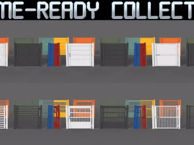 PBR Metal Gate A 3D Model Pack