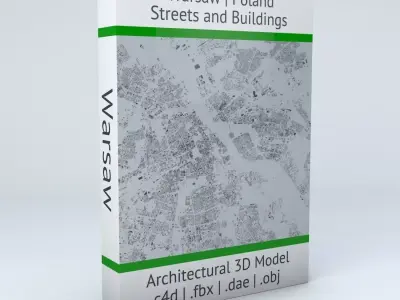 Warsaw Streets and Buildings 3D model