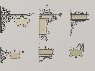 Wall Sign Asset Pack Low-poly 3D model