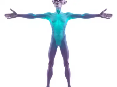 Vibrant Alien Humanoid model pack Low-poly 3D model