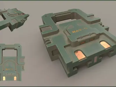 Stylized Scifi Cartridge Low-poly 3D model