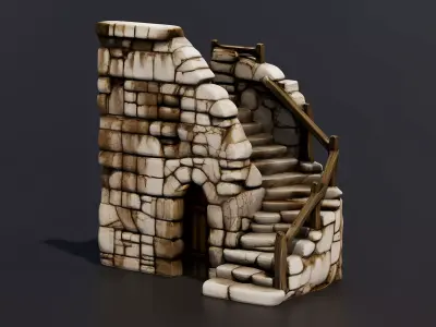 Medieval staircase collection vol 01 3D model