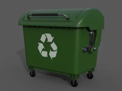 Detailed Garbage Container - InGame Low-poly 3D model