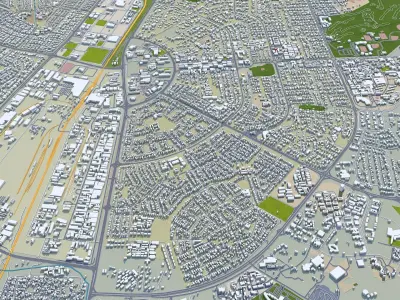 Gaborone Botswana Low-poly 3D model