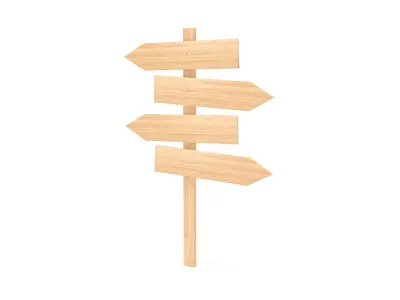 Wooden Signboard  3D model
