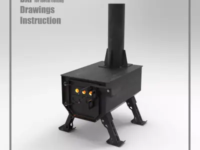 Welding Project Plans Drawings Stove 2 DXF PDF 3D model