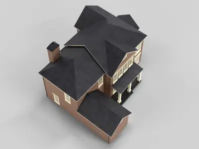 British House Design 20T4  Low-poly 3D model