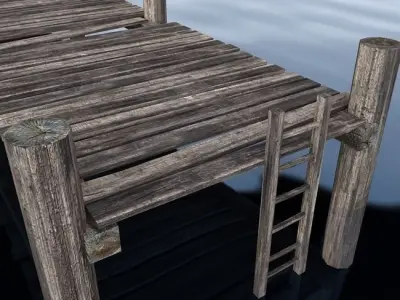 Dock 03 Low-poly 3D model