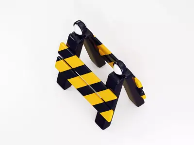 Cartoon Road Berrier Low-poly 3D model